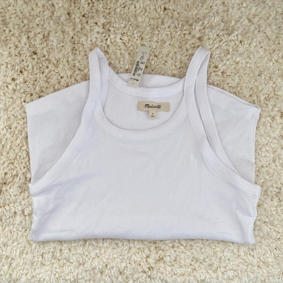NWT Madewell Supima Rib '90s Tank in White - Picture 1 of 4